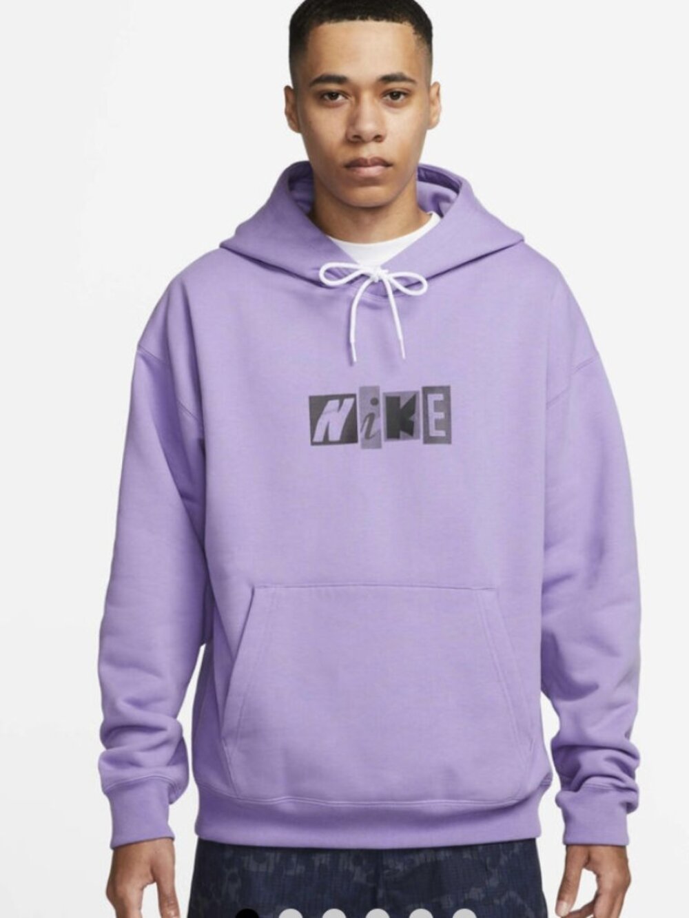 Nike SB Fleece Skate Hoodie Men's M Space Purple Copyshop Letters Heavy Sporty